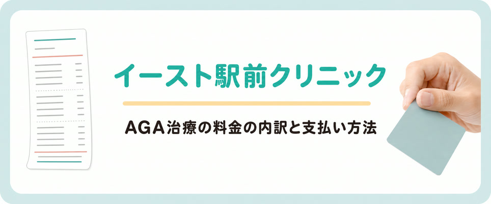 イースト駅前クリニックのAGA治療の料金の内訳と支払い方法