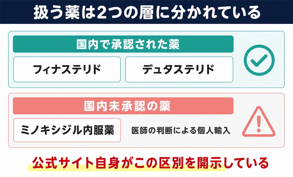 イースト駅前クリニックが扱う薬は2つの層に分かれている