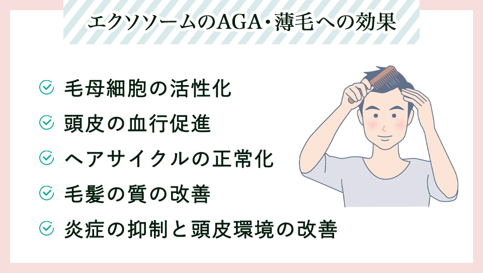 エクソソームのAGA・薄毛への効果一覧