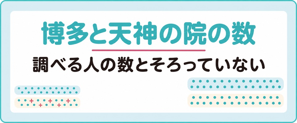 博多と天神で薄毛を調べる人の数は大きく変わらず女性が通えるクリニックは天神に多い