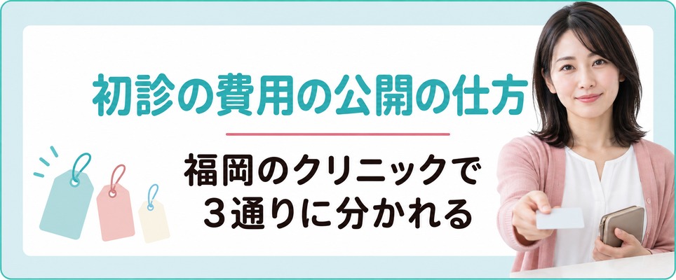 初診で何をいくらで行うかの公開の仕方は福岡のクリニックで分かれる