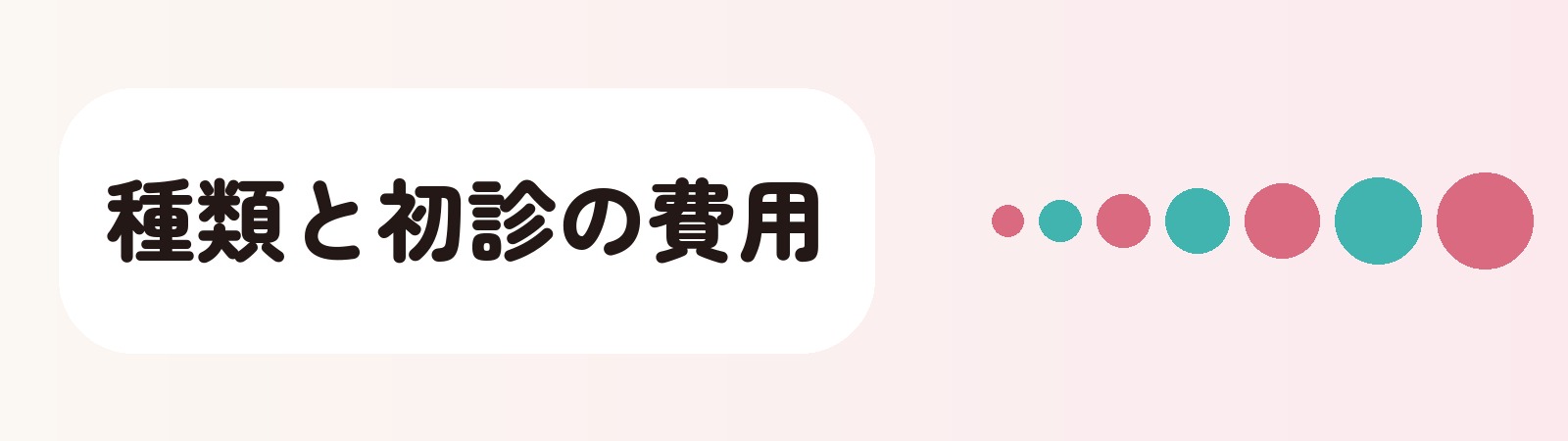 種類と初診の費用