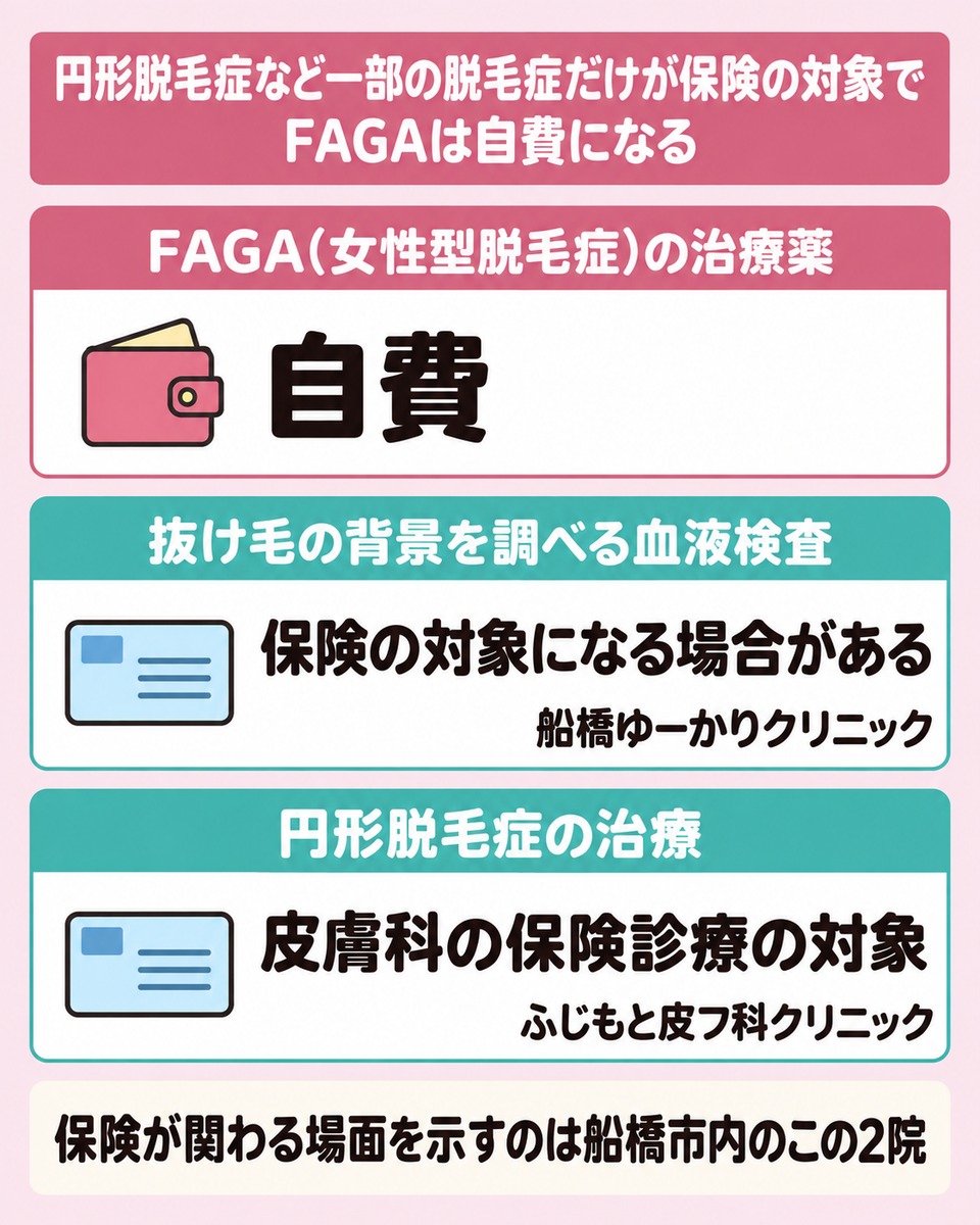 女性の薄毛で保険が関わる範囲と自費になる範囲