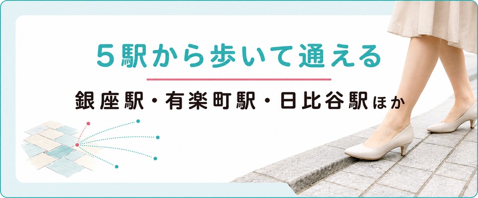 銀座駅・有楽町駅・日比谷駅など5駅から歩いて通えるFAGAクリニック
