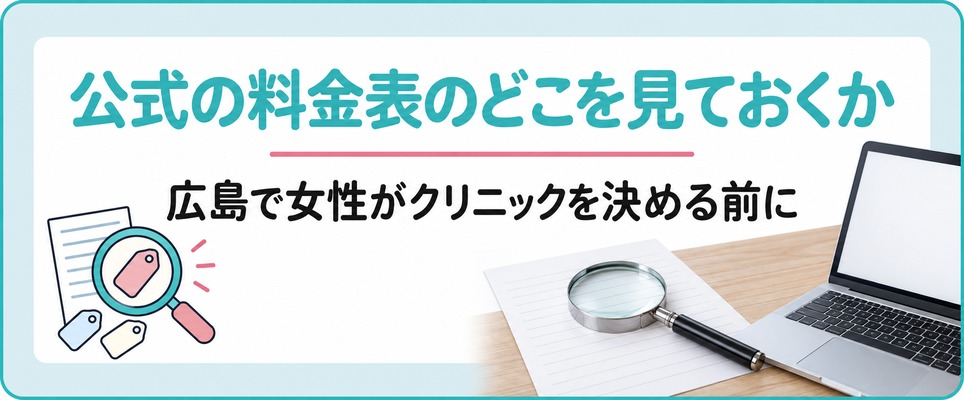 広島で女性がクリニックを決める前に料金で分かることと分からないこと