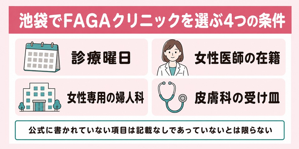 池袋でFAGAクリニックを選ぶ4つの条件