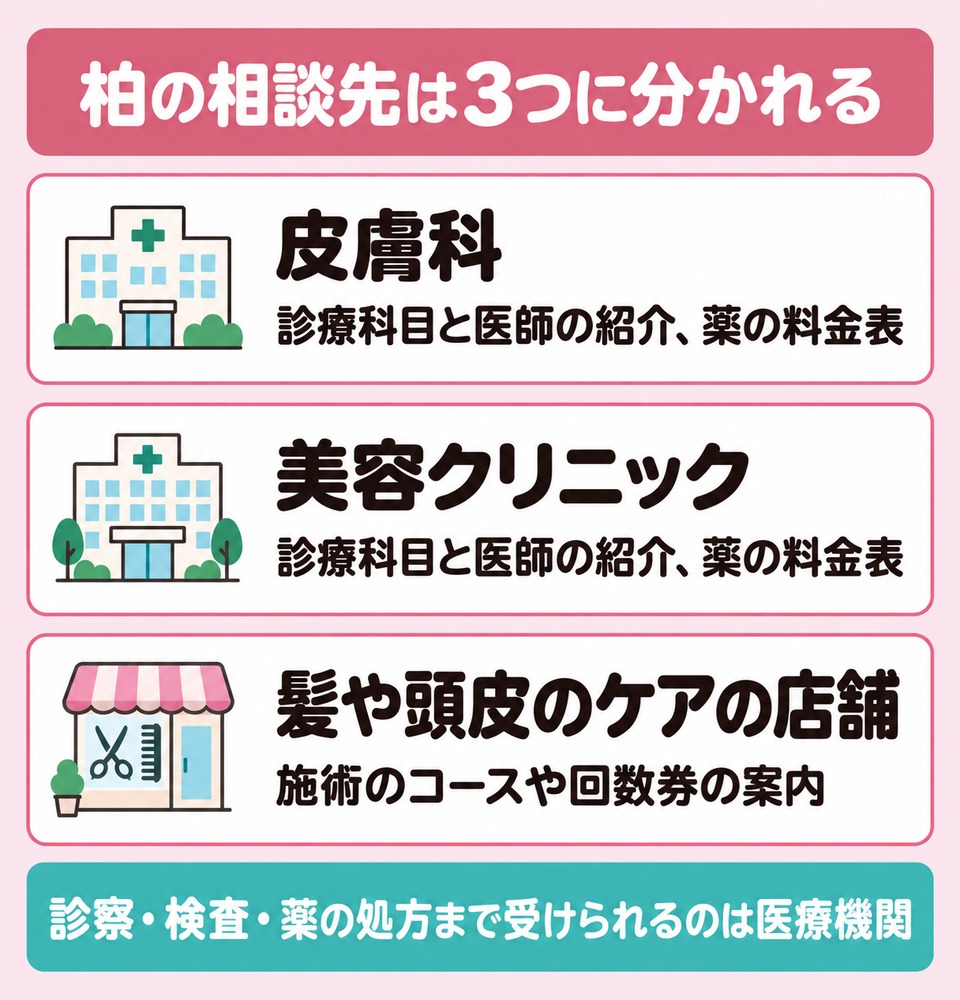 柏で薄毛の相談先を探すときに見る3つの入口
