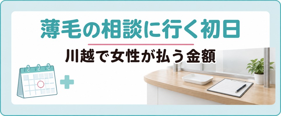 川越で女性が薄毛の相談に行く初日に払う金額は0円の院と2,200円の院に分かれる