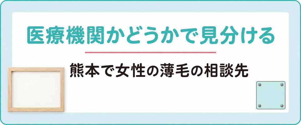 熊本で女性の薄毛の相談先を医療機関かどうかで見分ける3つの手がかり