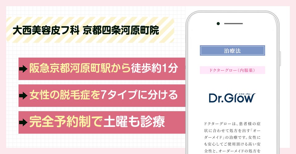 大西美容皮フ科クリニック 京都四条河原町院の特徴まとめ