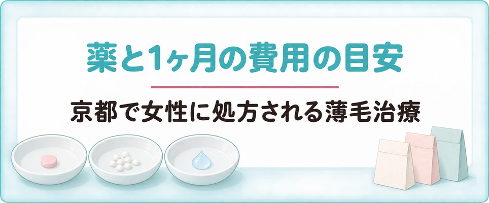 京都で女性に処方される薄毛治療の薬と1ヶ月の費用の目安