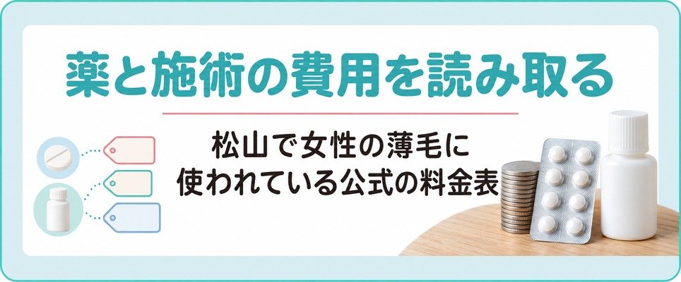 松山で女性の薄毛に使われている薬と施術の費用を種類ごとに読み比べる