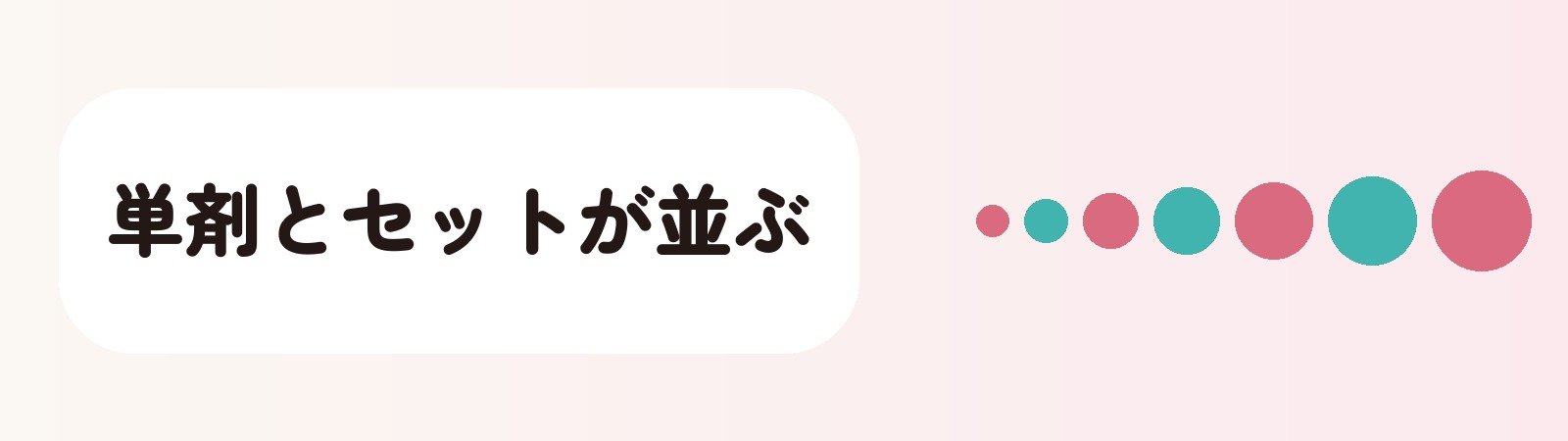 単剤とセットが並ぶ