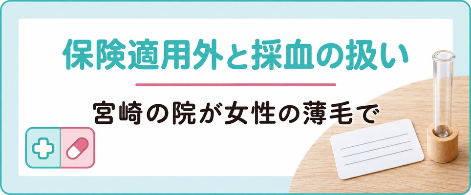 宮崎の院で女性の薄毛が保険適用外になる範囲と採血の扱い