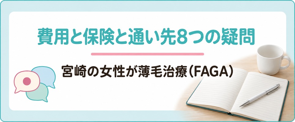 宮崎の女性が薄毛治療(FAGA)で費用と保険と通い先について残す8つの疑問