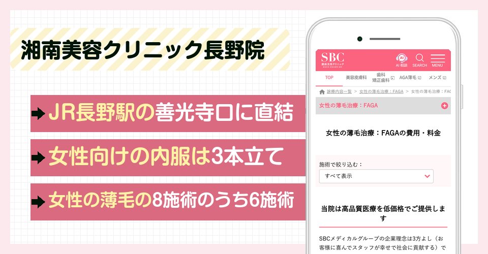 湘南美容クリニック長野院の特徴まとめ