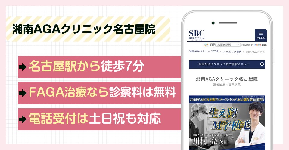 湘南AGAクリニック名古屋院の特徴まとめ