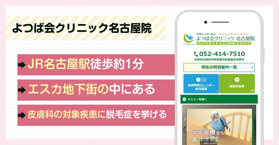 よつば会クリニック名古屋院の特徴まとめ