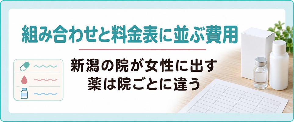 新潟の院が女性に出す薬は組み合わせも費用も院ごとに違う