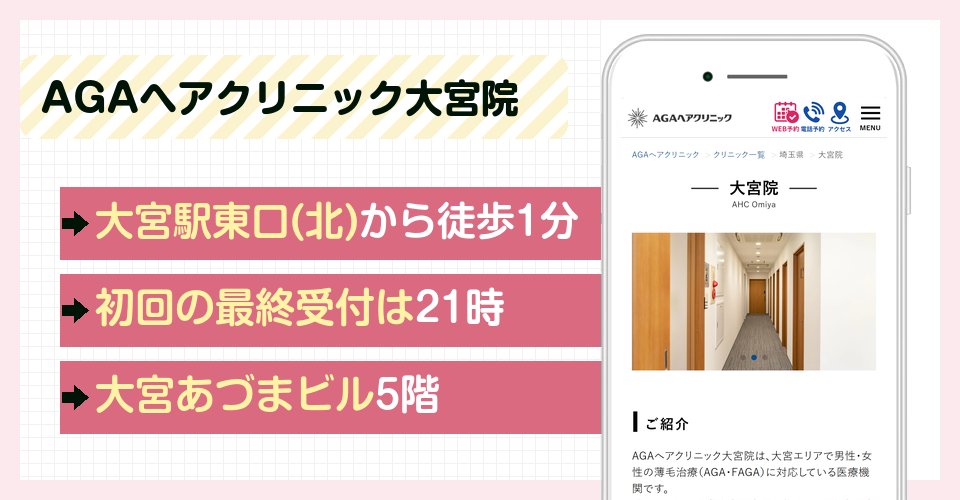 AGAヘアクリニック大宮院の特徴まとめ