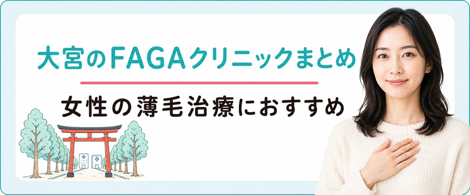 大宮で女性の薄毛治療(FAGA)におすすめのクリニックまとめ