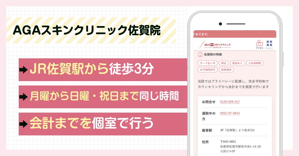 AGAスキンクリニック佐賀院の特徴まとめ