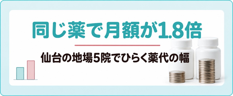 仙台で女性に処方される薄毛の治療薬と地場の5院で1.8倍ひらくパントガールの月額