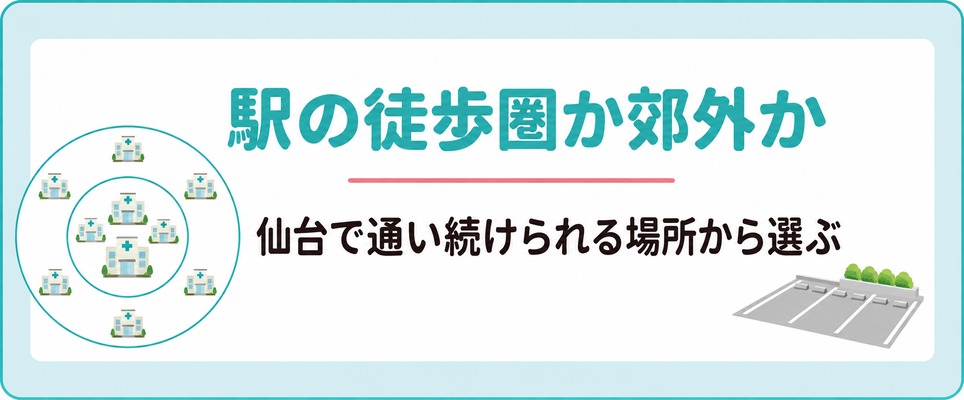 仙台駅の徒歩圏か八乙女・長町など郊外かで選ぶ女性の薄毛治療(FAGA)のクリニック