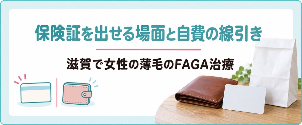 滋賀で女性の薄毛に保険証を出せる場面と自費のFAGA治療の線引き
