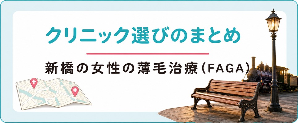 新橋の女性の薄毛治療(FAGA)クリニック選びのまとめ