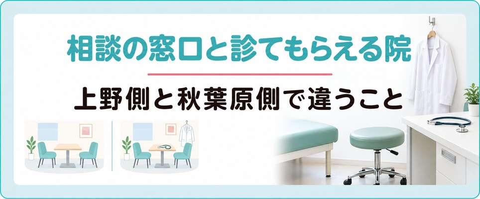 上野側に並ぶ薄毛の相談拠点と秋葉原の医療機関で女性が受けられることの違い