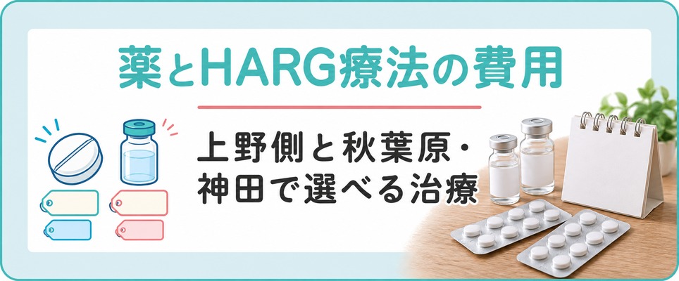 上野側は薬が中心で秋葉原・神田にはHARG療法もある女性の薄毛治療の種類と費用