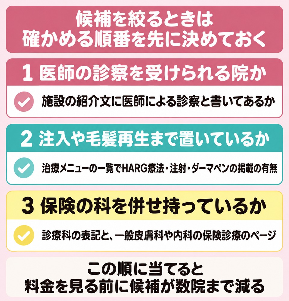 候補を絞るときに見る3つの条件の順番