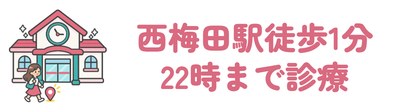 西梅田駅 徒歩1分・22時まで