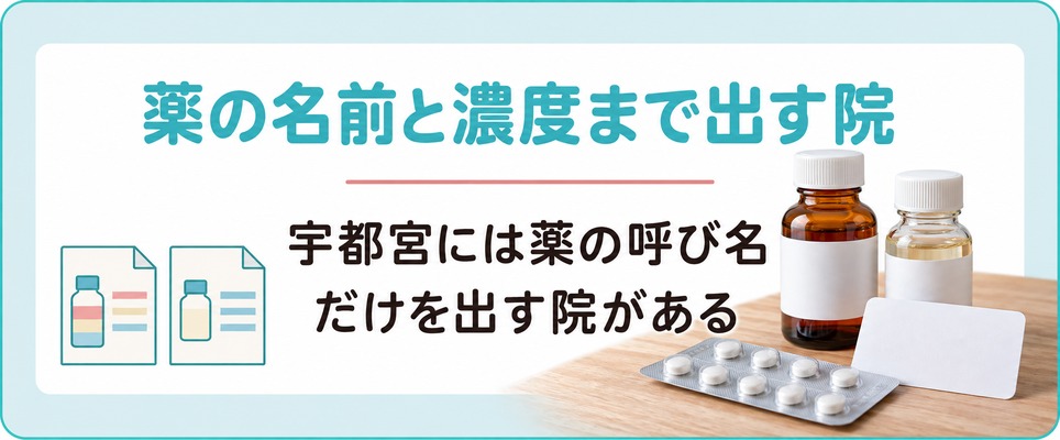 宇都宮には薬の名前と濃度まで分かる院と呼び名だけの院がある