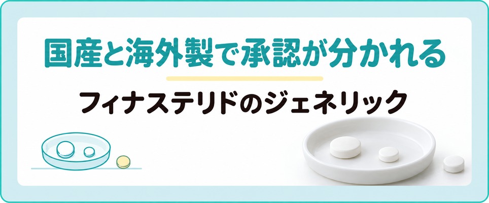 フィナステリドのジェネリックが国産と海外製で国内承認の有無に分かれる章の扉