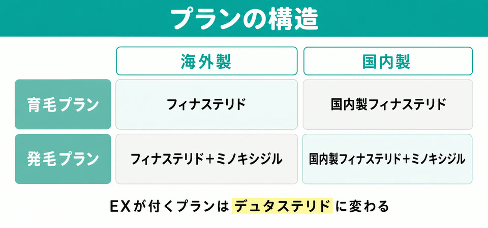 レバクリの育毛プランと発毛プランの構造