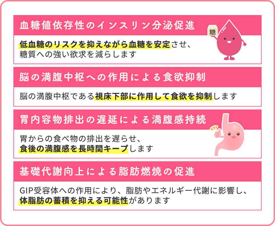 マンジャロで痩せる４つの作用一覧