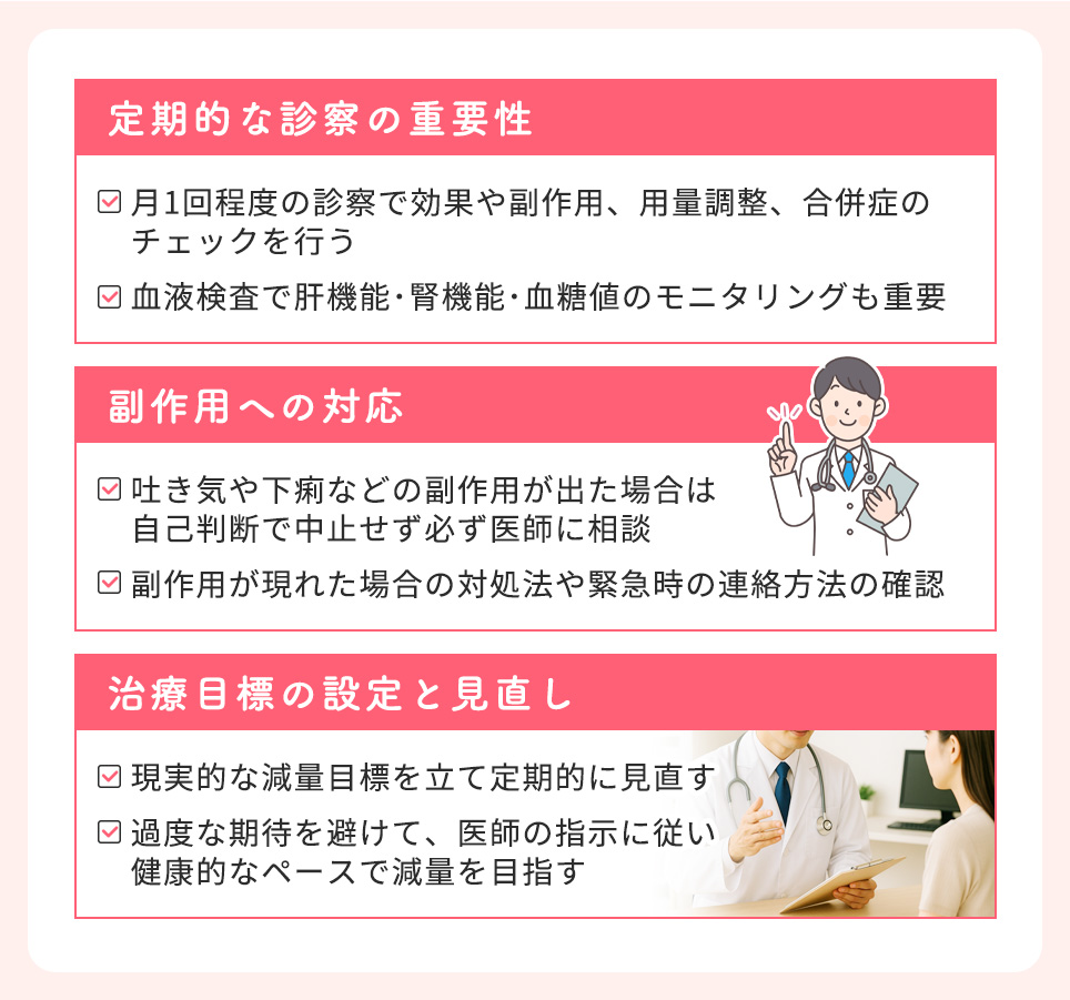 マンジャロ使用時に定期的な受診が必要な3つの理由詳細