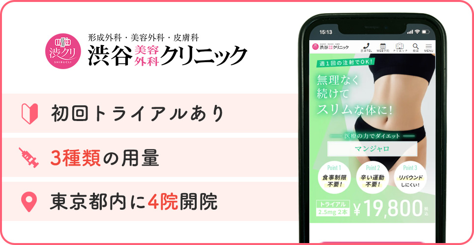 渋谷美容外科クリニックの特徴をまとめた画像
