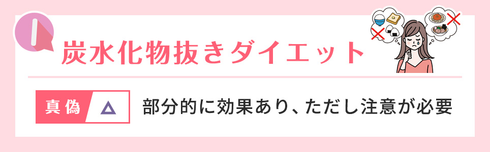 1. 炭水化物抜きダイエット