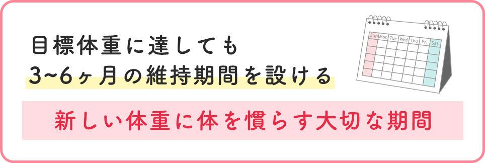 減量後３～６ヶ月は維持期間とする