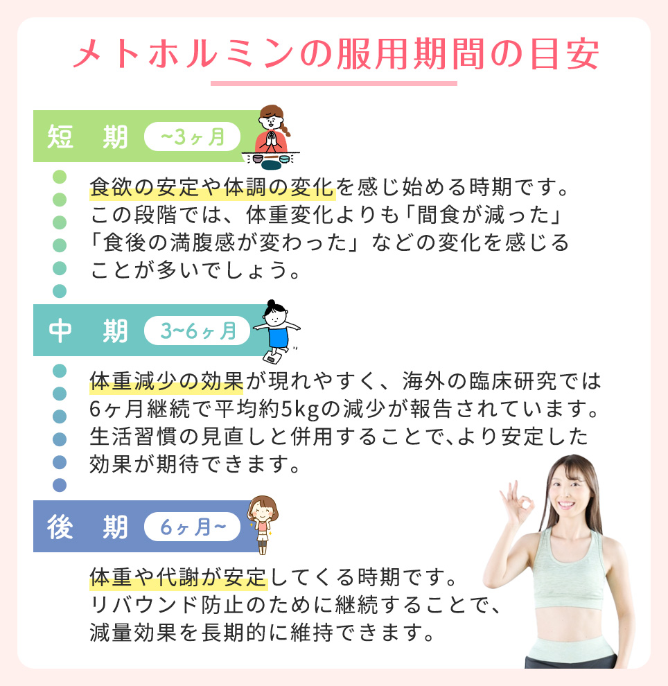 メトホルミンの服用期間の目安まとめ