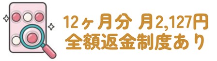 12ヶ月分 月2,127円・全額返金制度あり