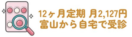12ヶ月定期 月2,127円・富山から自宅で受診